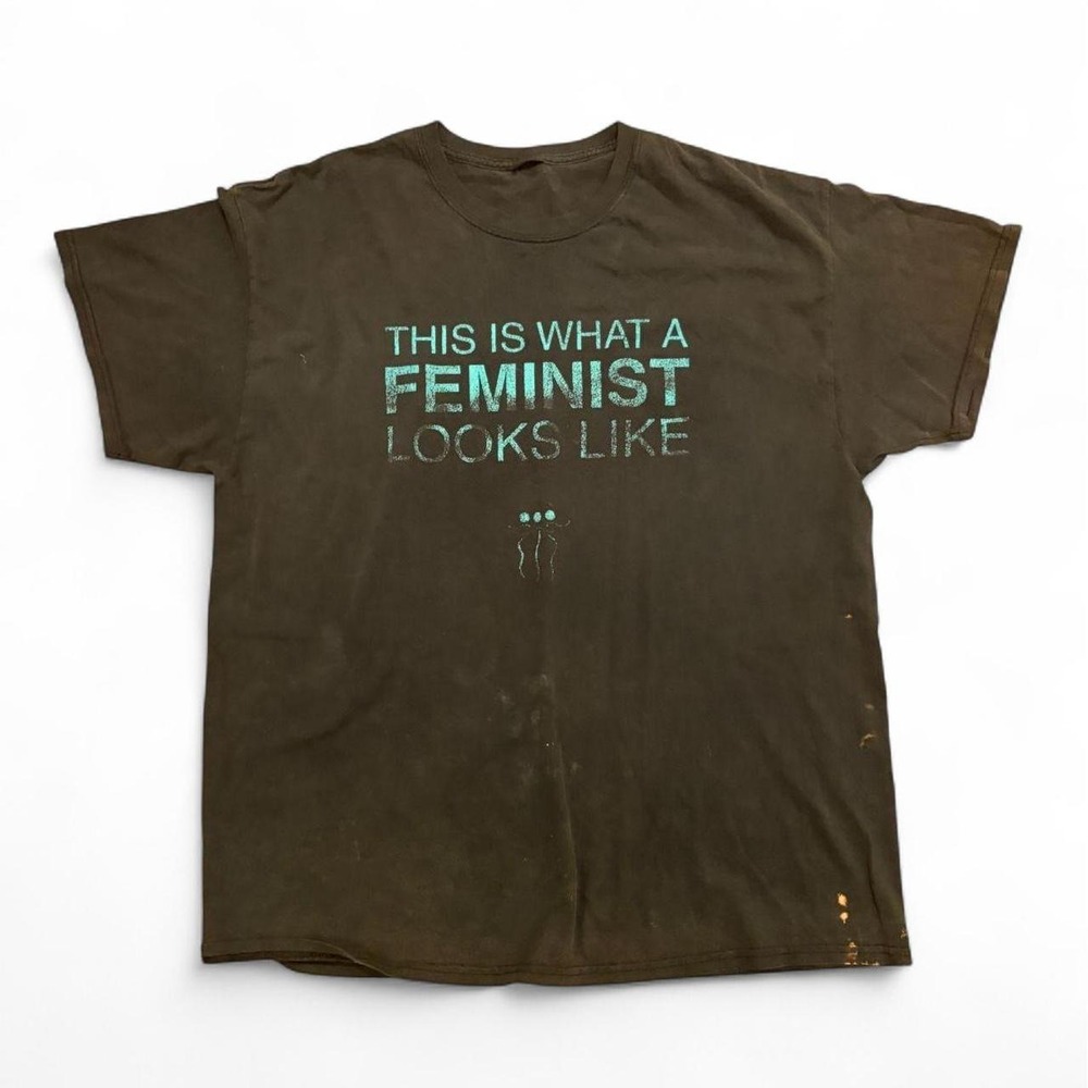 Vintage Feminist Graphic T-Shirt Black Teal This Is What a Feminist Looks Like